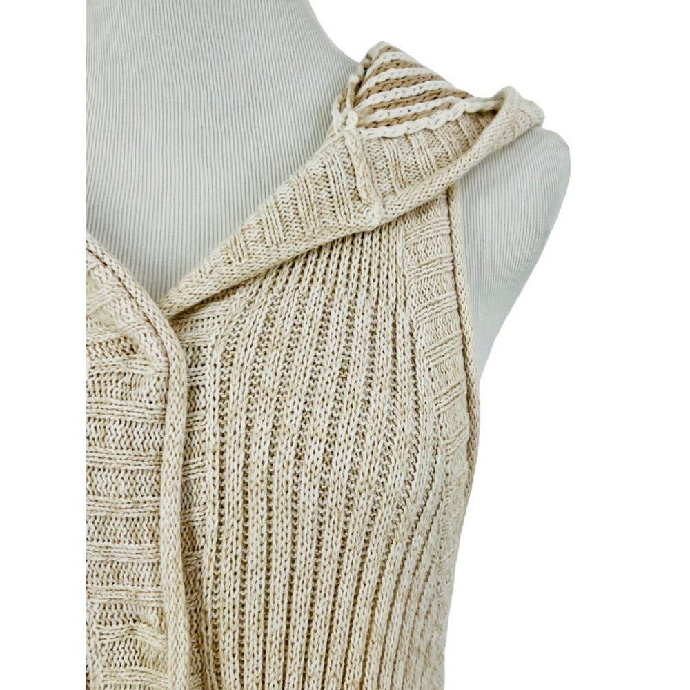 RARE Free People Boho Sleeveless Hooded Textured Knit Cardigan | Coastal Grandma - Picture 2 of 11